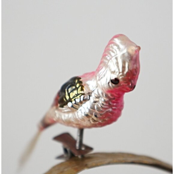 Antique Mercury Glass Bird Clip On Parrot Ornament  Christmas Ornament 1900's - Picture 3 of 5